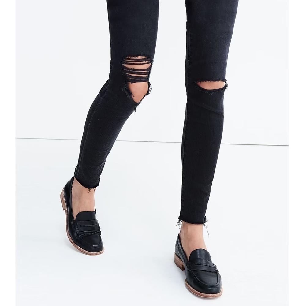madewell taller 9” high rise skinny jeans Black Sea stretch 27 tall - Picture 2 of 8